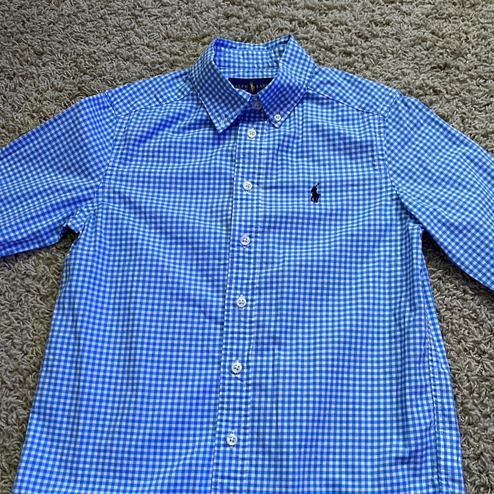 Polo by Ralph Lauren Blue Checkered Kids Button Down Shirt